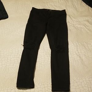 Express black distressed jeans size 8 short
